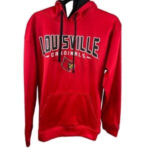 NCAA Louisville Cardinals Pullover Hoodie Performance Sweatshirt Red Size Medium